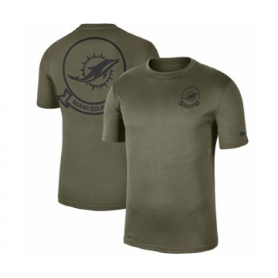 Football Men's Miami Dolphins Olive 2019 Salute to Service Sideline Seal Legend Performance T-Shirt - Ujersey