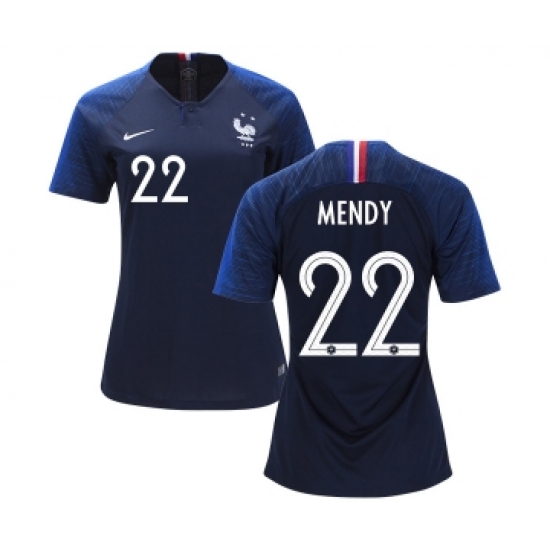 Women's France #22 Mendy Home Soccer Country Jersey