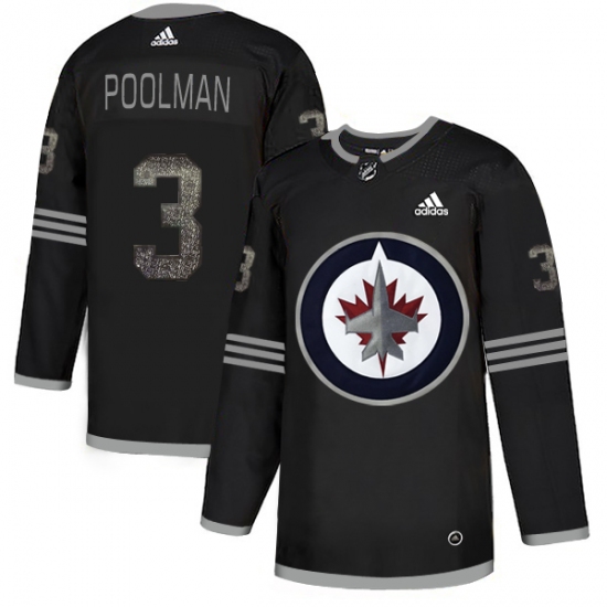 Men's Adidas Winnipeg Jets #3 Tucker Poolman Black Authentic Classic Stitched NHL Jersey - Ujersey