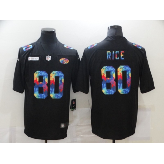 Men's San Francisco 49ers #80 Jerry Rice Rainbow Version Nike Limited Jersey - Ujersey