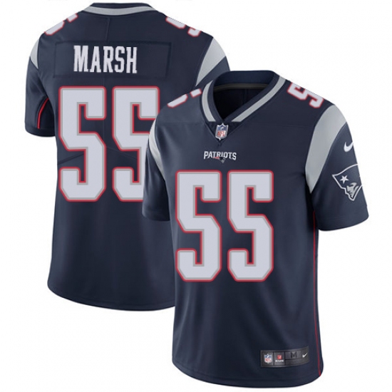 Youth Nike New England Patriots #55 Cassius Marsh Navy Blue Team Color Vapor Untouchable Limited Player NFL Jersey - Ujersey