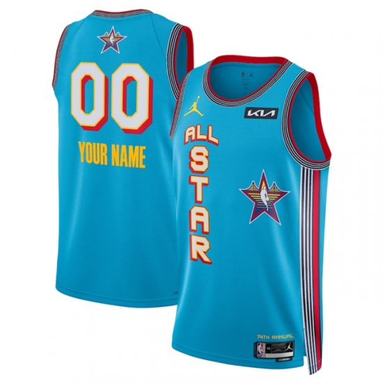 Men's 2025 All-Star Active Player Custom Light Blue Stitched Basketball Jersey - Ujersey