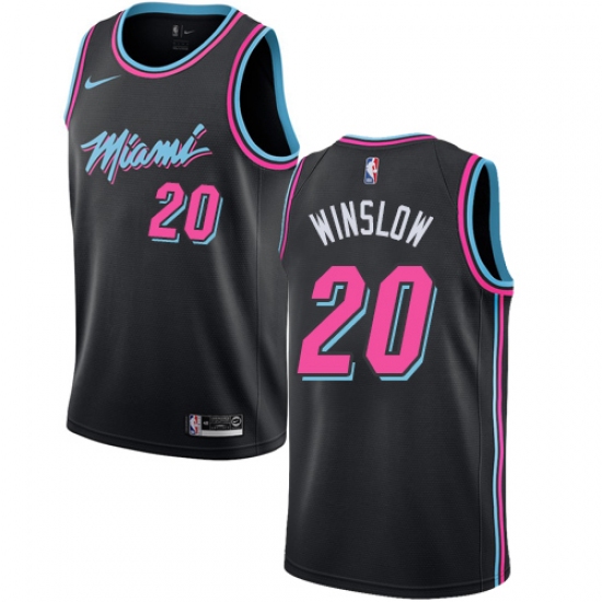 Men's Nike Miami Heat #20 Justise Winslow Swingman Black NBA Jersey - City Edition - Ujersey