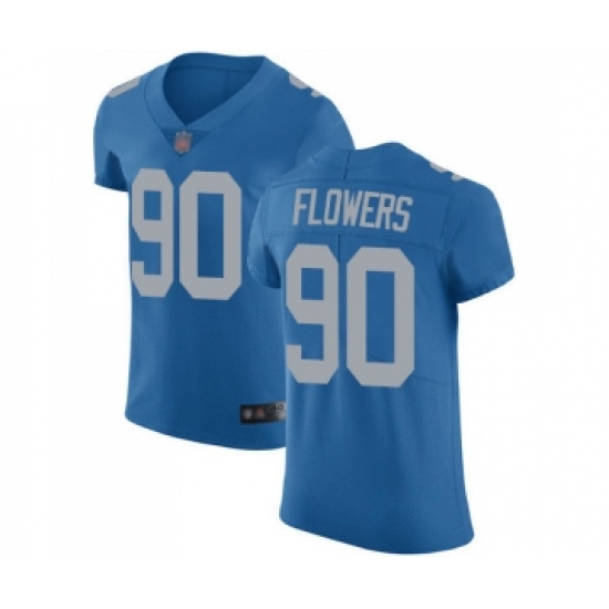 Men's Detroit Lions #90 Trey Flowers Blue Alternate Vapor Untouchable Elite Player Football Jersey - Ujersey