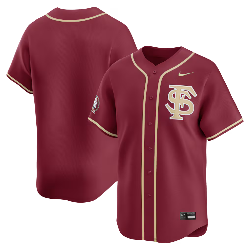 Men's Nike Garnet Florida State Seminoles Alternate Limited Baseball Jersey - SUjersey01