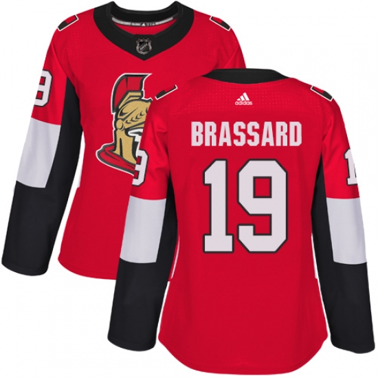 Women's Adidas Ottawa Senators #19 Derick Brassard Authentic Red Home NHL Jersey - Ujersey