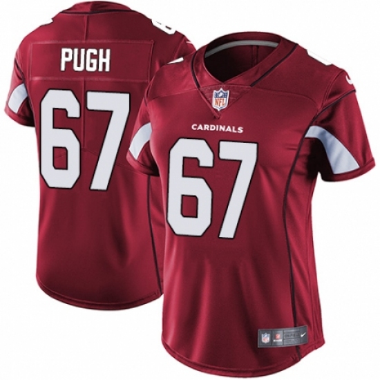 Women's Nike Arizona Cardinals #67 Justin Pugh Red Team Color Vapor Untouchable Limited Player NFL Jersey - Ujersey