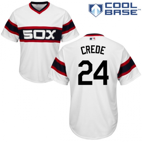 Youth Majestic Chicago White Sox #24 Joe Crede Authentic White 2013 Alternate Home Cool Base MLB Jersey - Ujersey