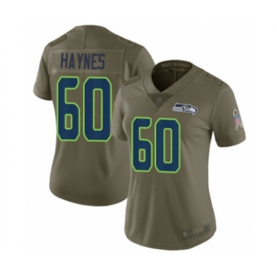 Women's Seattle Seahawks #60 Phil Haynes Limited Olive 2017 Salute to Service Football Jersey - Ujersey