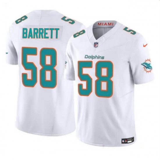 Men's Miami Dolphins #58 Shaquil Barrett White 2023 F.U.S.E Vapor Limited Football Stitched Jersey - Ujersey