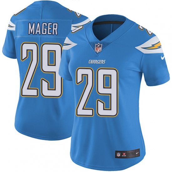 Women's Nike Los Angeles Chargers #29 Craig Mager Electric Blue Alternate Vapor Untouchable Limited Player NFL Jersey - Ujersey