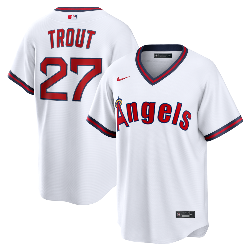 Men's Los Angeles Angels Mike Trout Nike White Alternate Replica Jersey - Ujersey