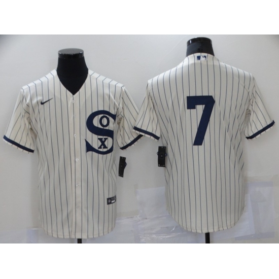 Men's Chicago White Sox #7 Tim Anderson Cream 2021 Field of Dreams Jersey - Ujersey