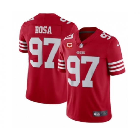 Men's San Francisco 49ers 2022 #97 Nike Bosa Red Scarlet With 1-star C Patch Vapor Untouchable Limited Stitched Football Jersey - Ujersey