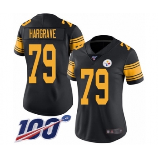 Women's Pittsburgh Steelers #79 Javon Hargrave Limited Black Rush Vapor Untouchable 100th Season Football Jersey - Ujersey