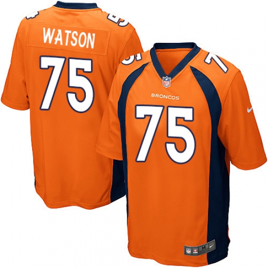 Men's Nike Denver Broncos #75 Menelik Watson Game Orange Team Color NFL Jersey - Ujersey