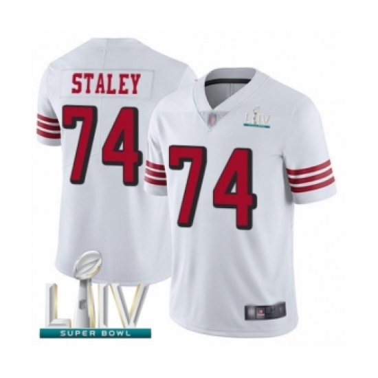 Men's San Francisco 49ers #74 Joe Staley Limited White Rush Vapor Untouchable Super Bowl LIV Bound Football Jersey - Ujersey