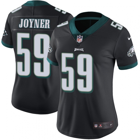 Women's Nike Philadelphia Eagles #59 Seth Joyner Black Alternate Vapor Untouchable Limited Player NFL Jersey - Ujersey