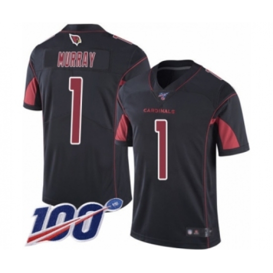 Men's Arizona Cardinals #1 Kyler Murray Limited Black Rush Vapor Untouchable 100th Season Football Jersey - Ujersey