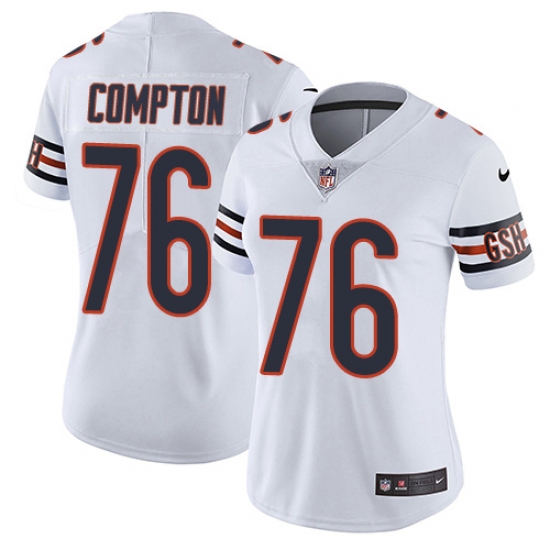 Women's Nike Chicago Bears #76 Tom Compton White Vapor Untouchable Limited Player NFL Jersey - Ujersey