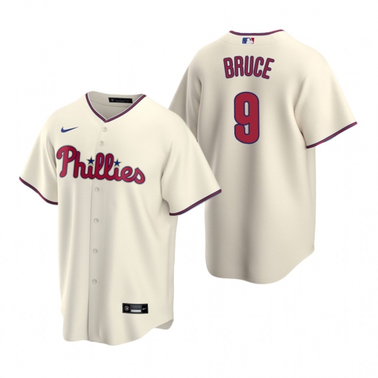Men's Nike Philadelphia Phillies #9 Jay Bruce Cream Alternate Stitched Baseball Jersey - Ujersey