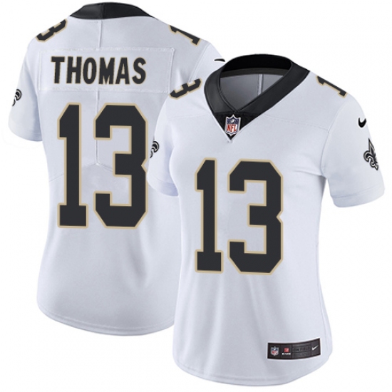 Women's Nike New Orleans Saints #13 Michael Thomas White Vapor Untouchable Limited Player NFL Jersey - Ujersey