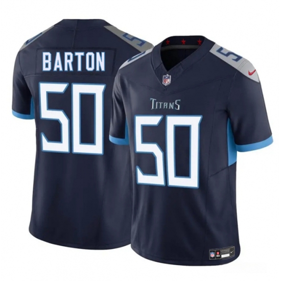 Men's Tennessee Titans #50 Cody Barton Navy 2025 F.U.S.E. Vapor Limited Football Stitched Jersey - Ujersey