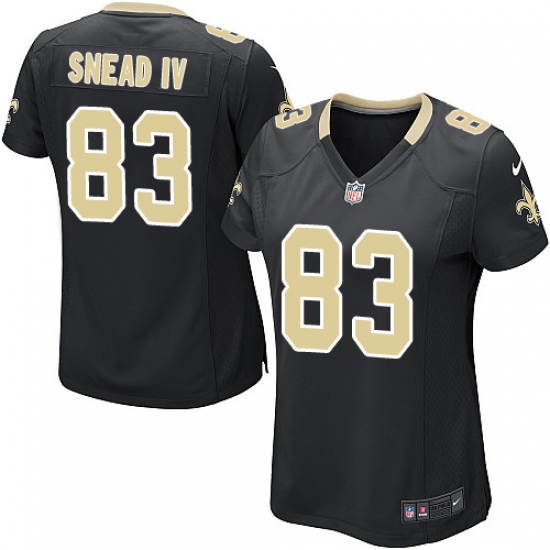 Women's Nike New Orleans Saints #83 Willie Snead Game Black Team Color NFL Jersey - Ujersey