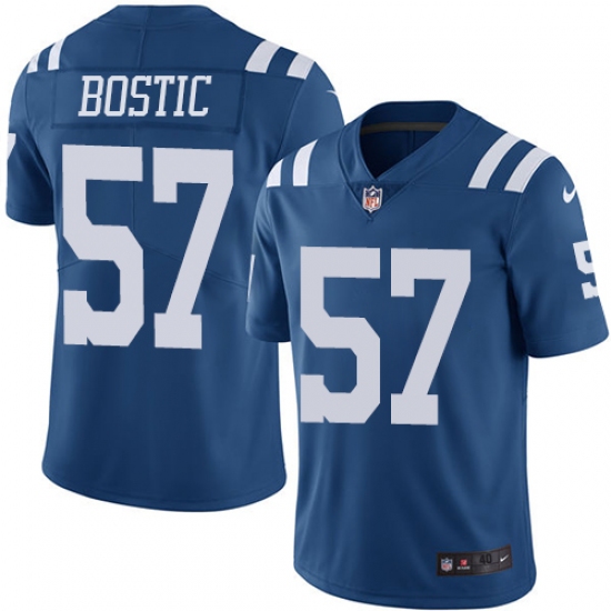 Men's Nike Indianapolis Colts #57 Jon Bostic Elite Royal Blue Rush Vapor Untouchable NFL Jersey - Ujersey