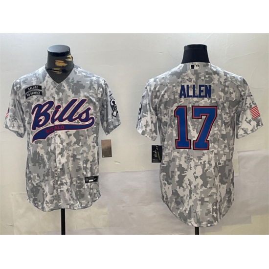 Men's Buffalo Bills #17 Josh Allen 2024 Arctic Camo Salute To Service Stitched Baseball Jersey - Ujersey