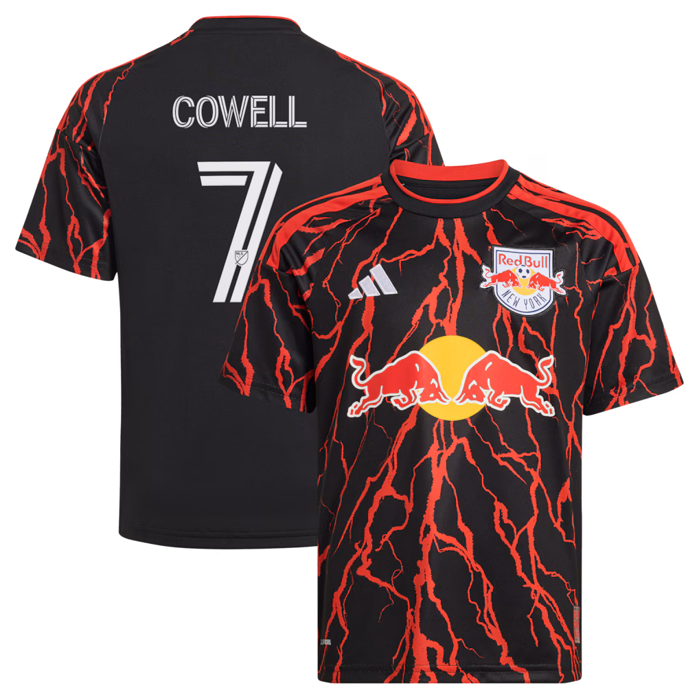 Youth New York Red Bulls Cade Cowell adidas Black 2026 The Rooted Kit Replica Jersey - Ujersey NHL