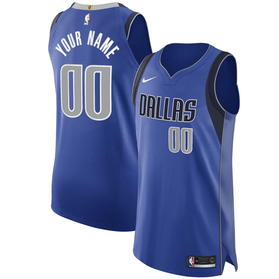 Men's Dallas Mavericks Nike Royal 2020/21 Authentic Custom Jersey - Icon Edition - Ujersey NHL
