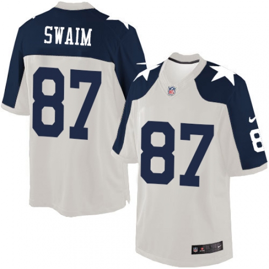 Men's Nike Dallas Cowboys #87 Geoff Swaim Limited White Throwback Alternate NFL Jersey - Ujersey