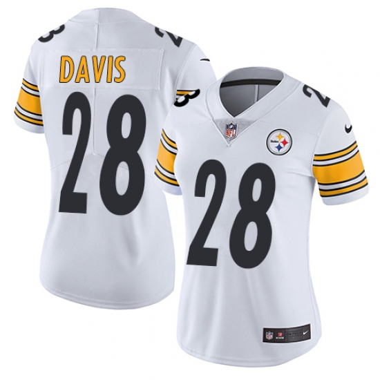 Women's Nike Pittsburgh Steelers #28 Sean Davis White Vapor Untouchable Limited Player NFL Jersey - Ujersey