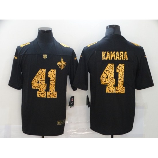 Men's New Orleans Saints #41 Alvin Kamara Black Nike Leopard Print Limited Jersey - Ujersey