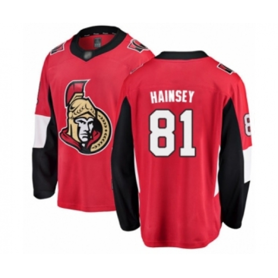 Youth Ottawa Senators #81 Ron Hainsey Fanatics Branded Red Home Breakaway Hockey Jersey - Ujersey