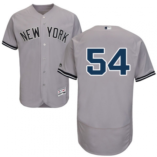 Men's Majestic New York Yankees #54 Aroldis Chapman Grey Road Flex Base Authentic Collection MLB Jersey - Ujersey