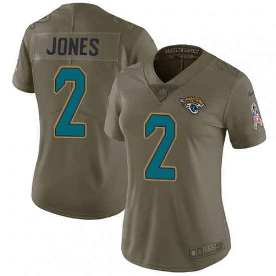 Women's Nike Jacksonville Jaguars #2 Landry Jones Limited Olive 2017 Salute to Service NFL Jersey - Ujersey