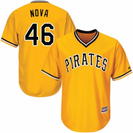 Men's Majestic Pittsburgh Pirates #46 Ivan Nova Replica Gold Alternate Cool Base MLB Jersey - Ujersey