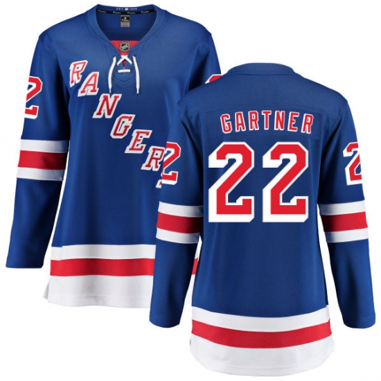 Women's New York Rangers #22 Mike Gartner Fanatics Branded Royal Blue Home Breakaway NHL Jersey - Ujersey
