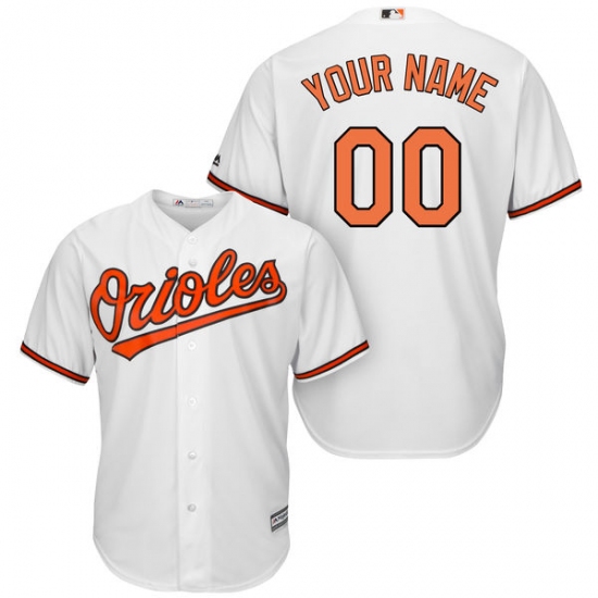 Men's Baltimore Orioles Majestic White Home Cool Base Custom Jersey