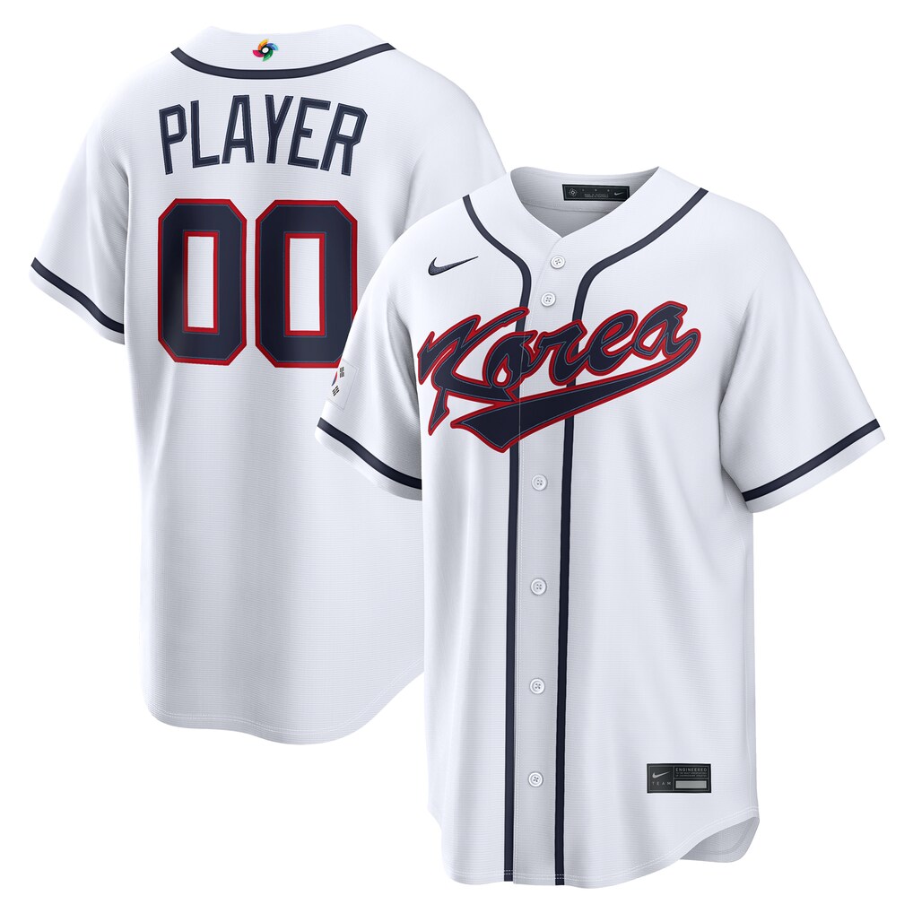 Men's Korea Baseball Nike White 2026 World Baseball Classic Home Pick-A-Player Jersey - Ujersey