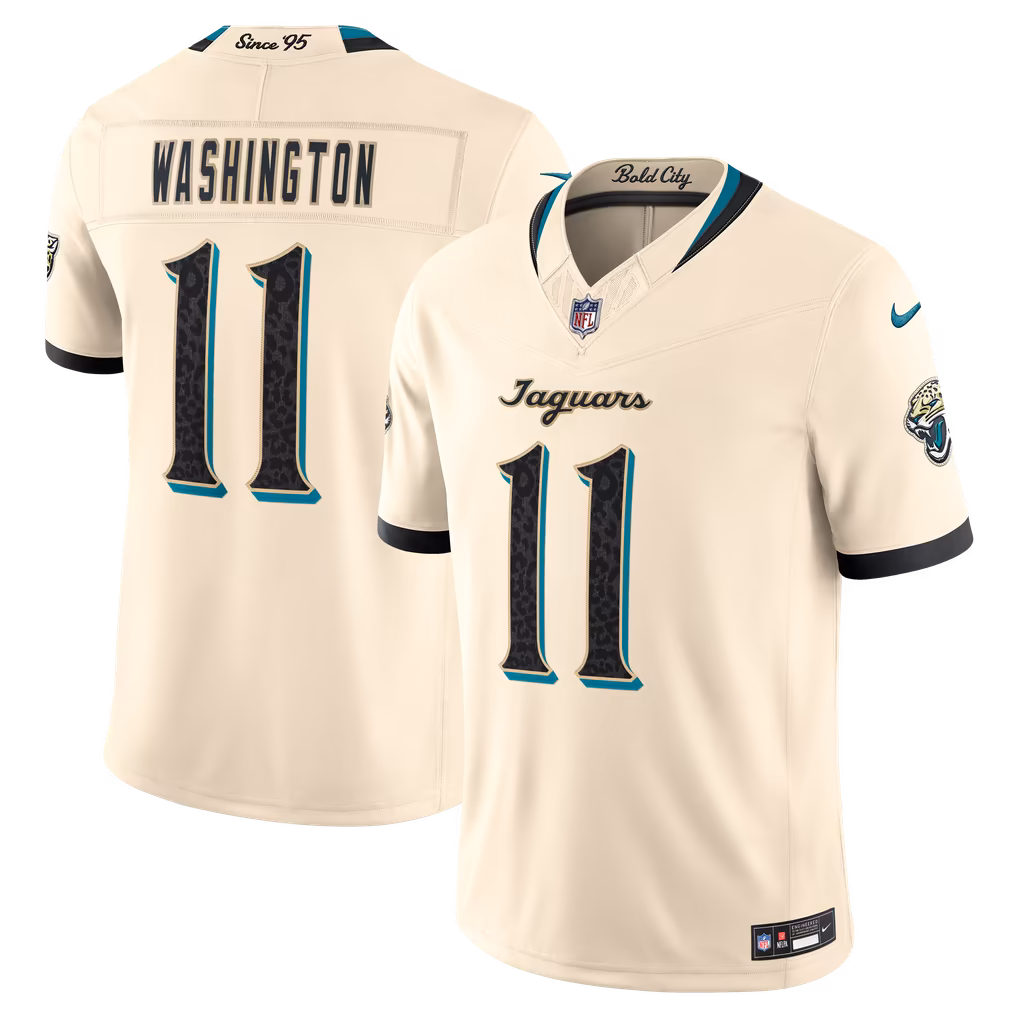 Men's Jacksonville Jaguars Parker Washington Nike Natural 2026 Rivalries Collection Stitched Limited Jersey - Ujersey