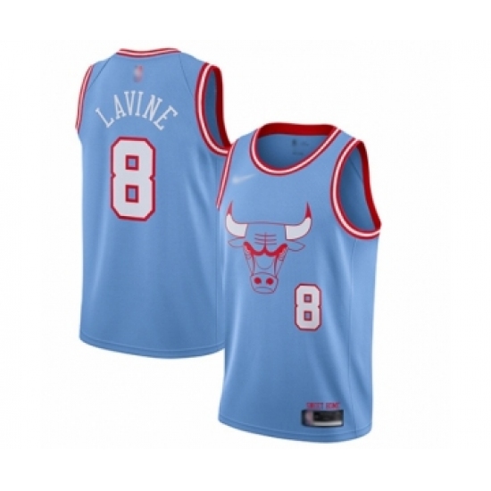Youth Chicago Bulls #8 Zach LaVine Swingman Blue Basketball Jersey - 2019 20 City Edition