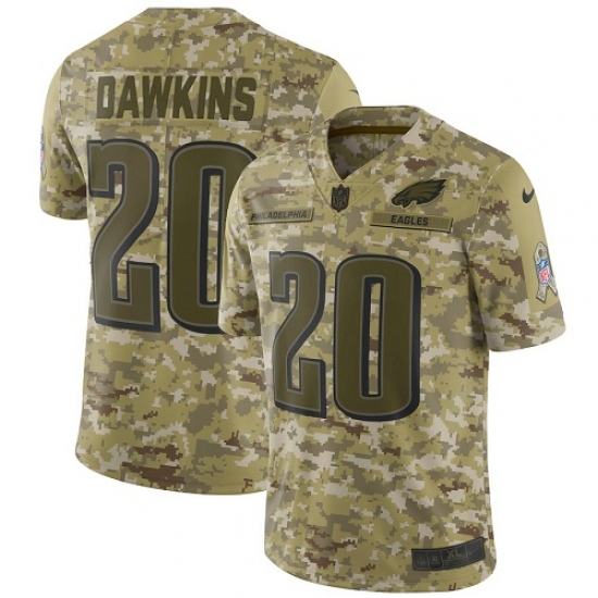 Men's Nike Philadelphia Eagles #20 Brian Dawkins Limited Camo 2018 Salute to Service NFL Jersey - Ujersey