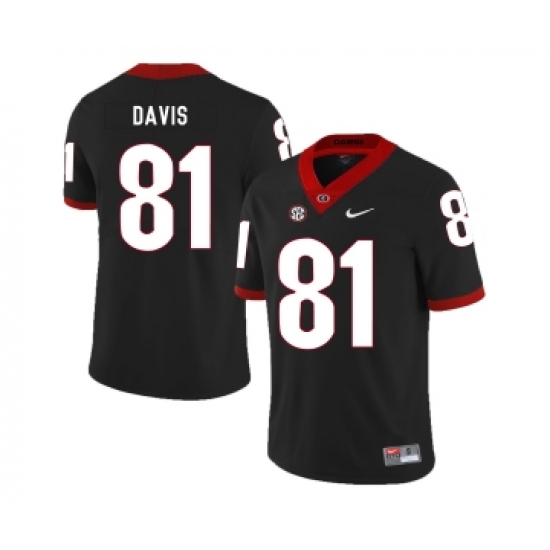Georgia Bulldogs 81 Reggie Davis Black Nike College Football Jersey - Ujersey