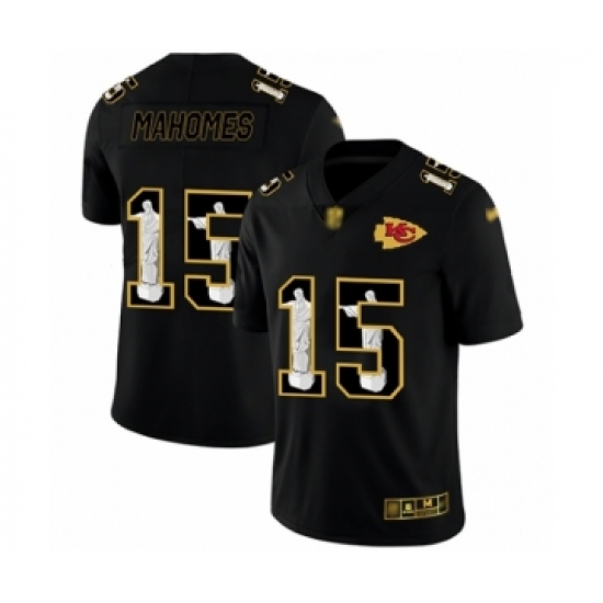 Men's Kansas City Chiefs #15 Patrick Mahomes Black Jesus Faith Limited Player Football Jersey - Ujersey