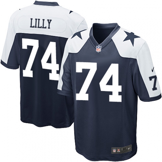 Men's Nike Dallas Cowboys #74 Bob Lilly Game Navy Blue Throwback Alternate NFL Jersey - Ujersey