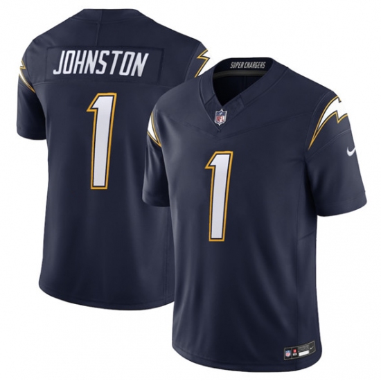 Men's Los Angeles Chargers #1 Quentin Johnston Navy 2025 F.U.S.E. Alternate Vapor Limited Football Stitched Jersey - Ujersey