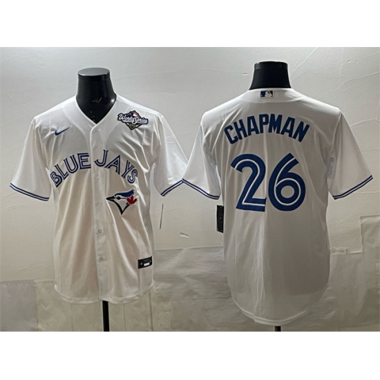 Men's Toronto Blue Jays #26 Matt Chapman White 2025 World Series Home Cool Base Stitched Jersey - Ujersey